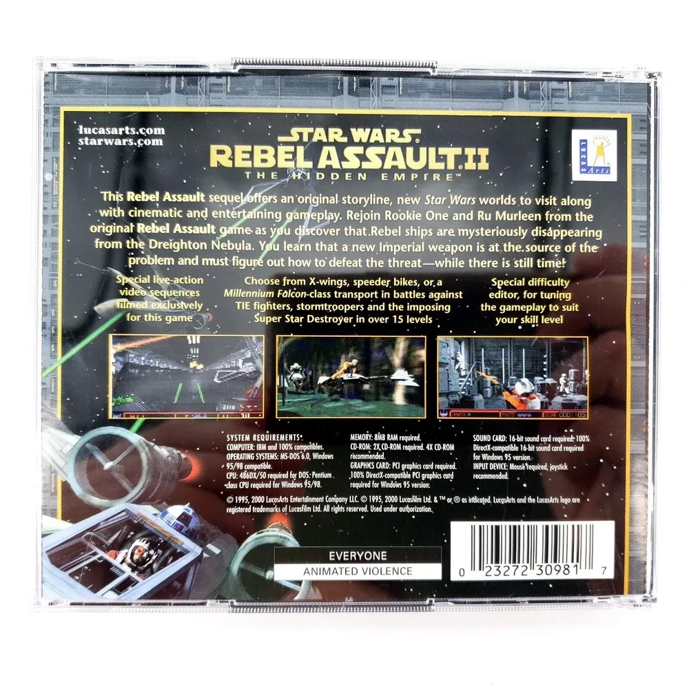 Star Wars: Episode I Racer & Rebel Assault II: Hidden Empire PC Mint Discs